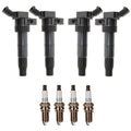Set of 4 Ignition Coils & Iridium Spark Plugs for Kia Hyundai