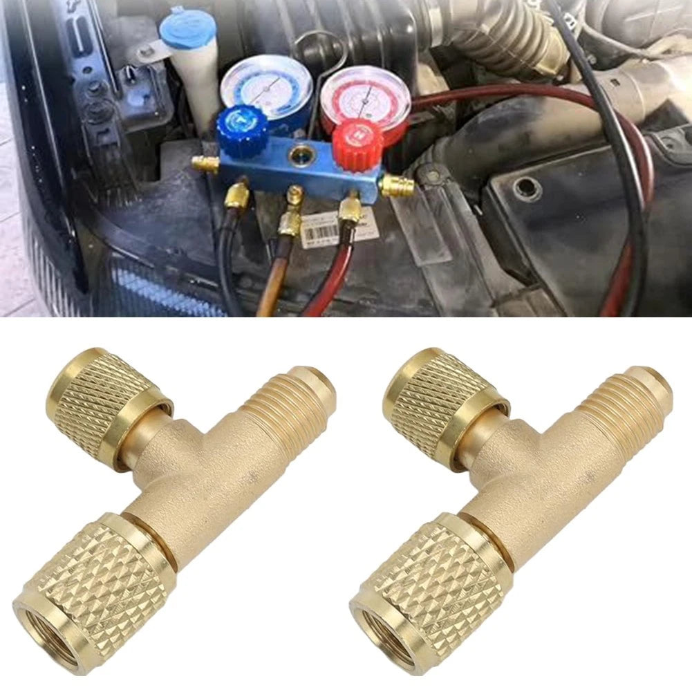 Set of 2 Brass Valve Core Quick Couplers for Easy Installation