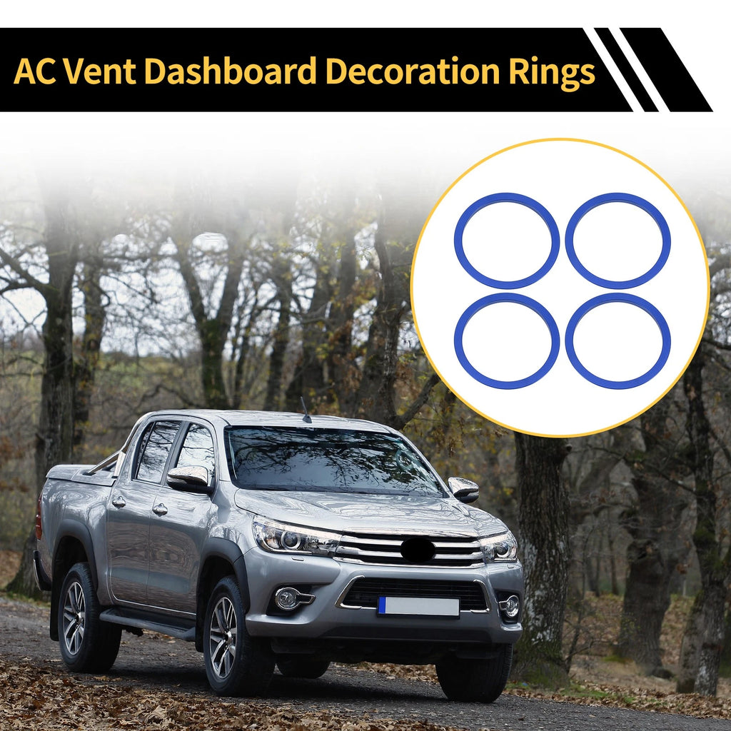 Set of 4 AC Vent Dashboard Decoration Rings for Toyota Tacoma (2016–2023) Blue