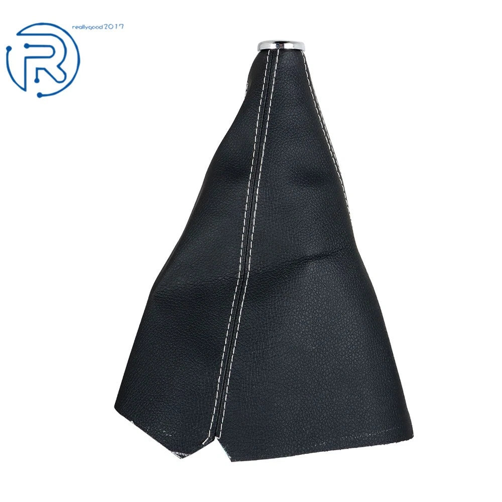 Shift Knob Boot Cover for Make Model  - Black Stitches PVC Leather