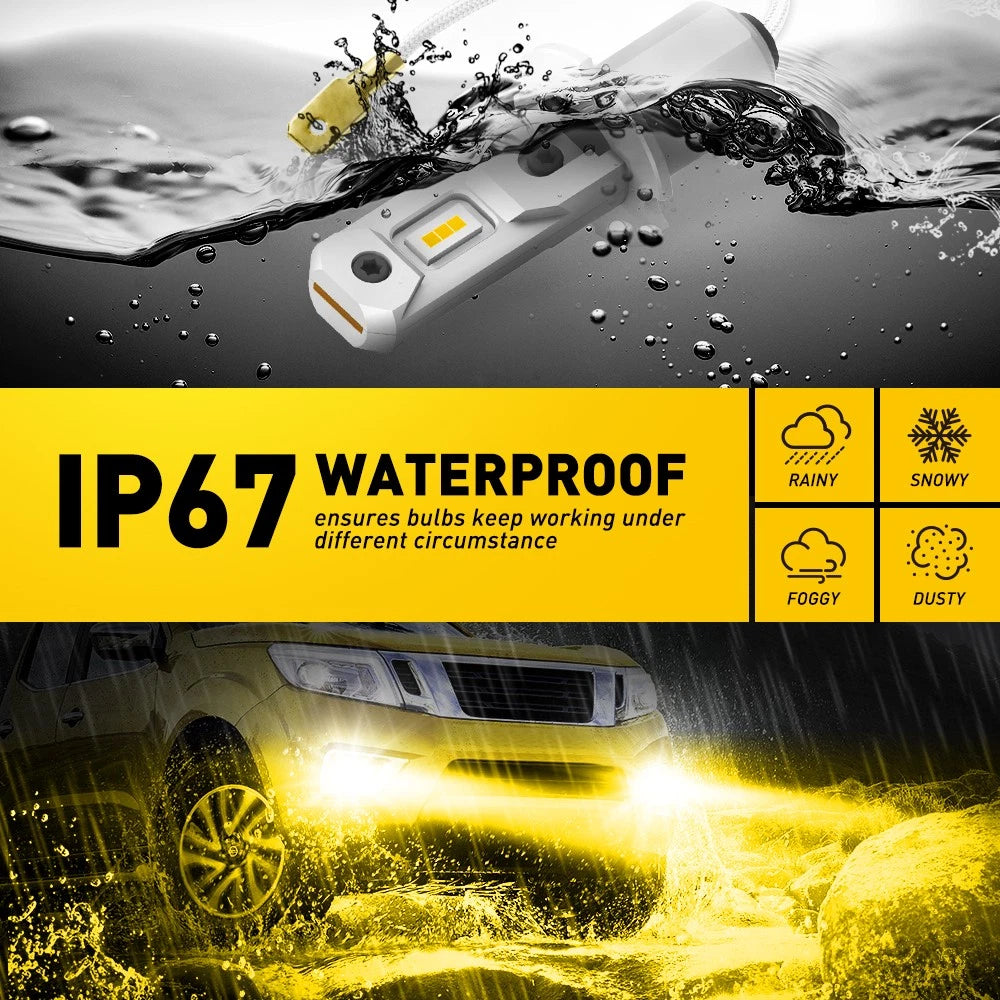 LED Fog Lights for H3 (2005–2010) - Yellow 4000LM Replacement Bulbs