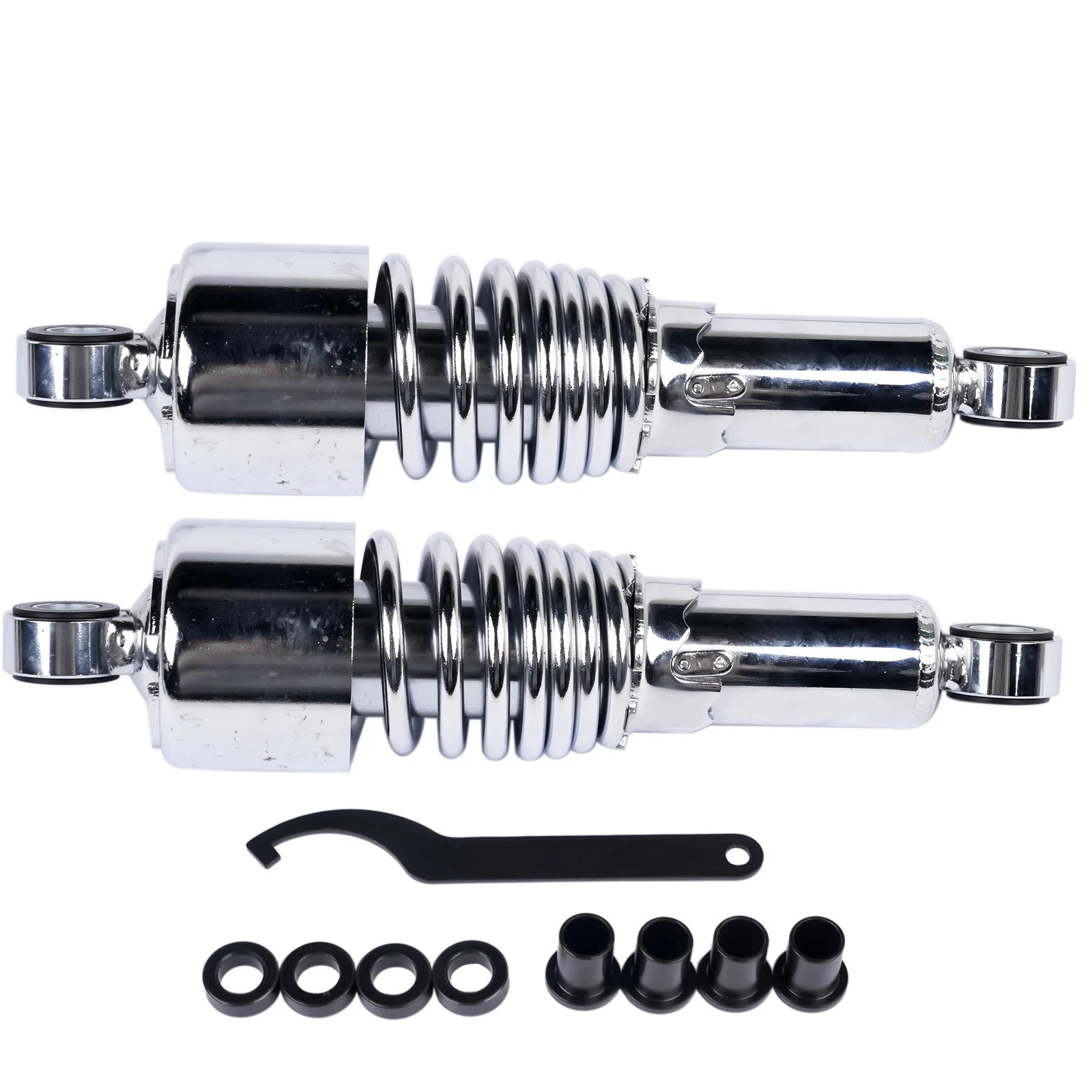 Pair Chrome Rear Shocks for Harley Dyna Sportster Touring