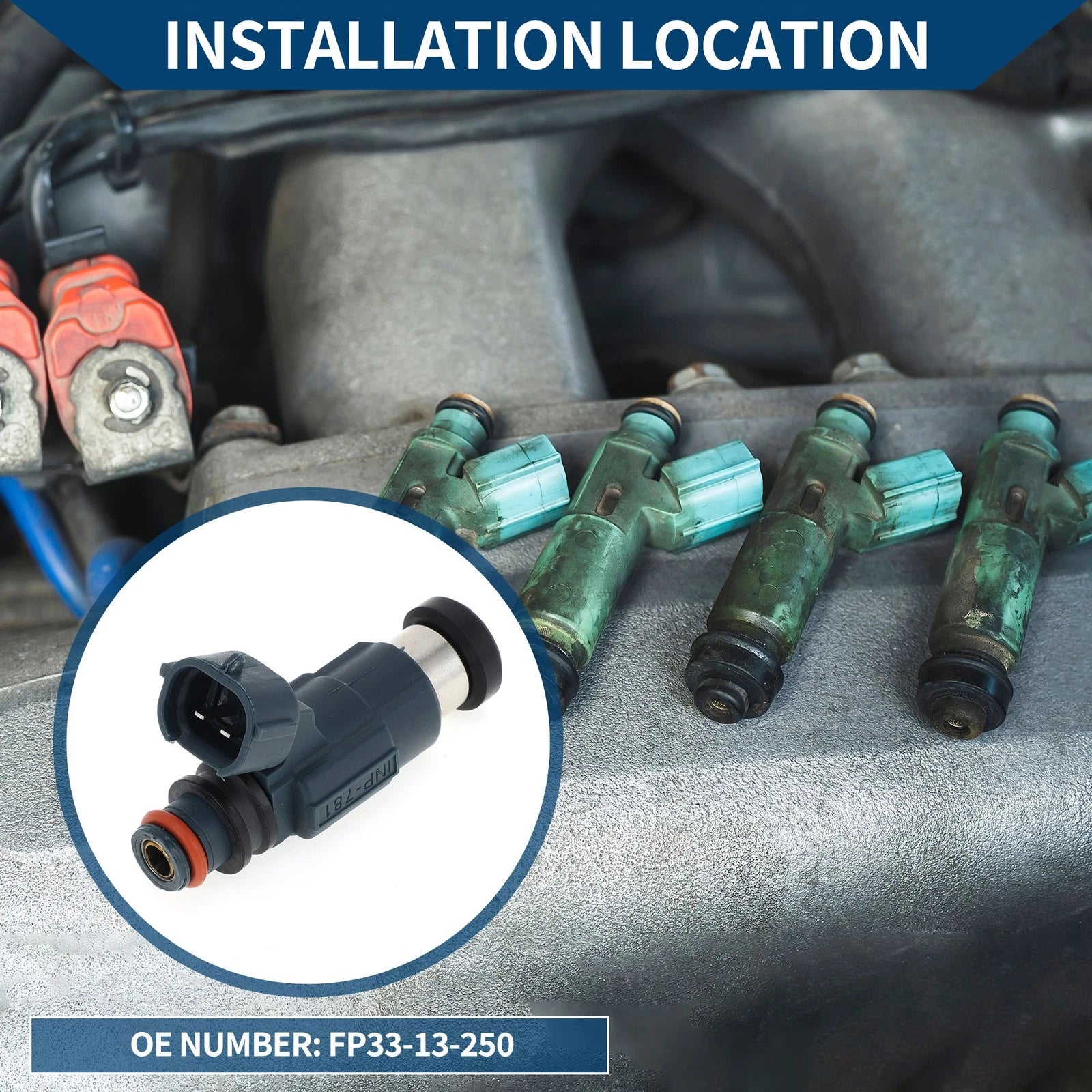 Fuel Injector No.FP33-13-250 for Mazda Protege ES (1999–2000) 1 Pc
