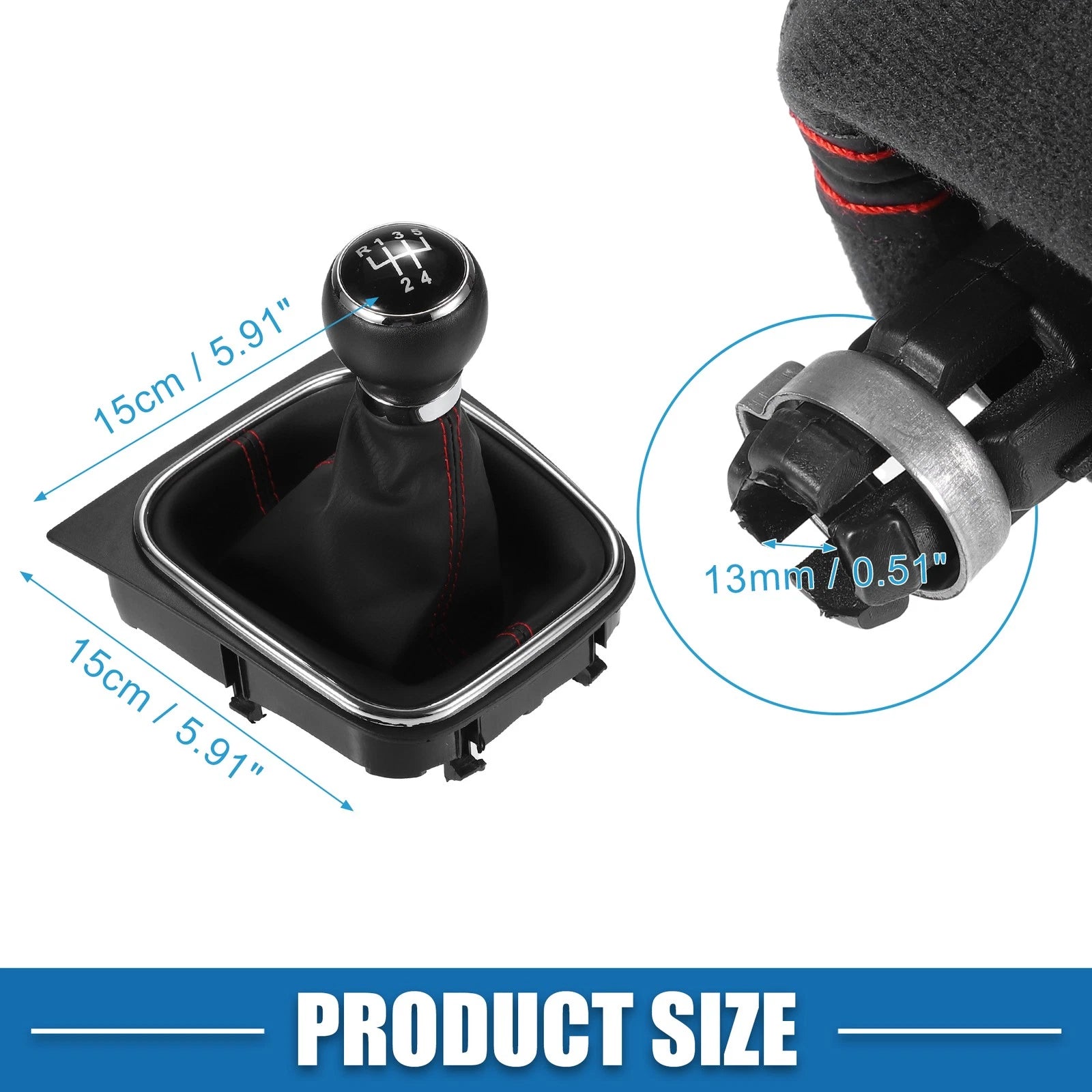 5 Speed Manual Gear Shift Knob with Gaiter Boot for Volkswagen Golf (2003–2009)