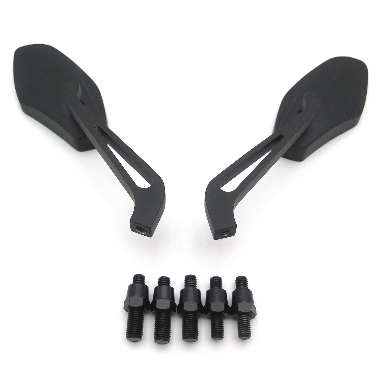 Black Mirrors w/ 8mm 10mm for Honda Suzuki Kawasaki Yamaha Harley