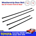 4x Inner Weatherstrip Door Belt Seal Fit Toyota Corolla KE30 TE31 4D SED 1974-79
