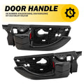 Set of 2 Interior Door Handles for Hyundai Sonata (2008–2010) Black Plastic