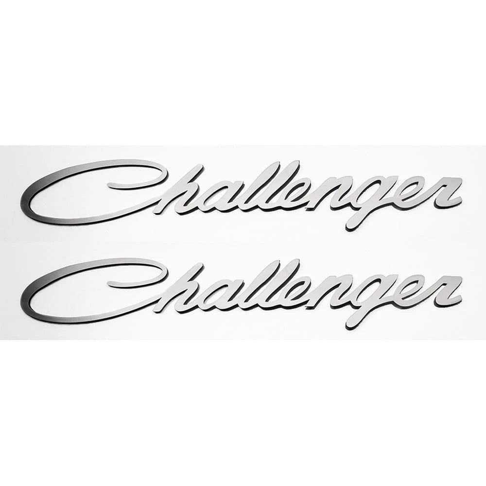 2pc Brushed Stainless Steel 9x1.5" Side Fender Lettering for Dodge Challenger