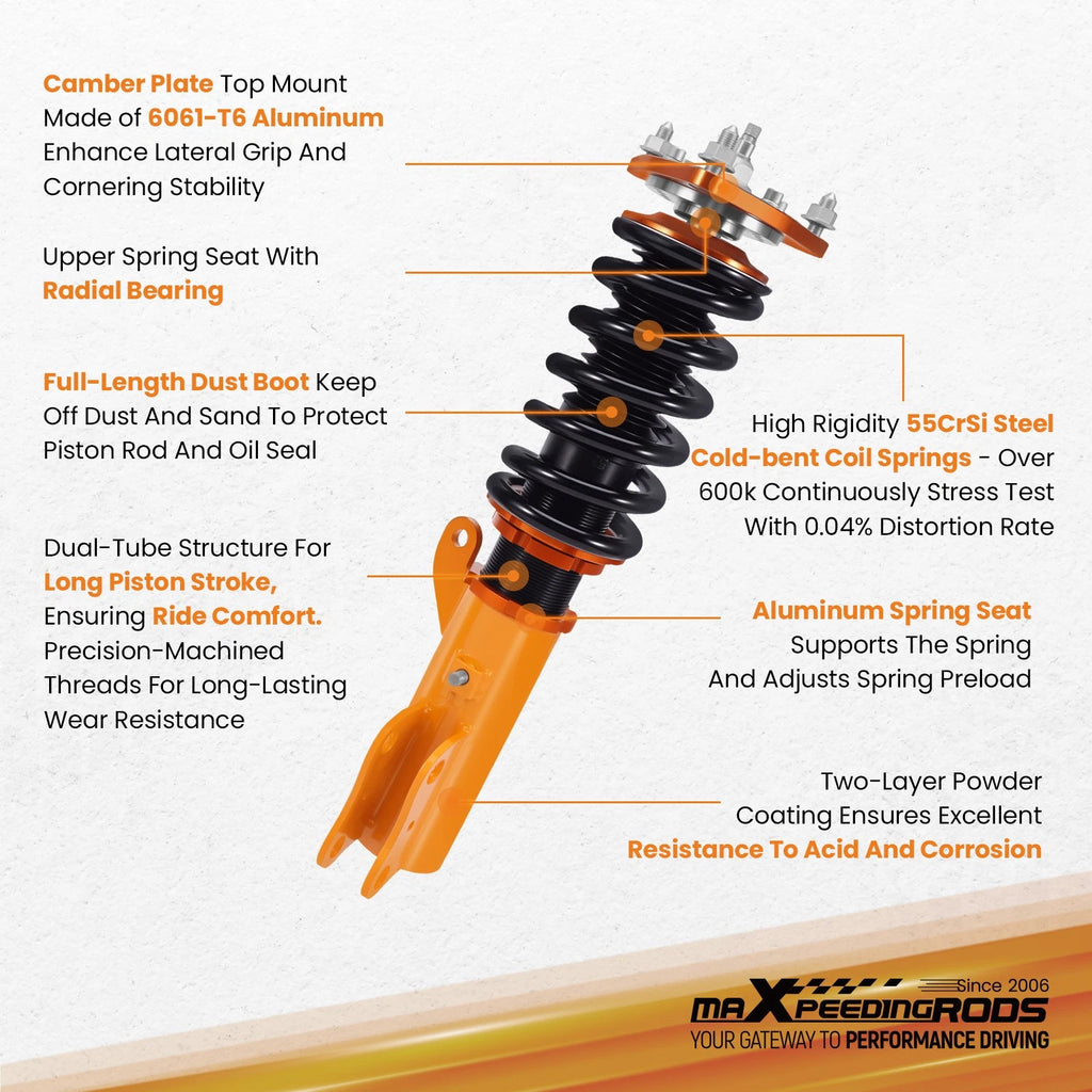24-Way Damper Coilovers Kit for Mitsubishi Lancer Ralliart (2008–2016)