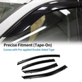 Set of 4 Window Deflectors for Kia Forte Sedan (2019) - Black Vent Visors