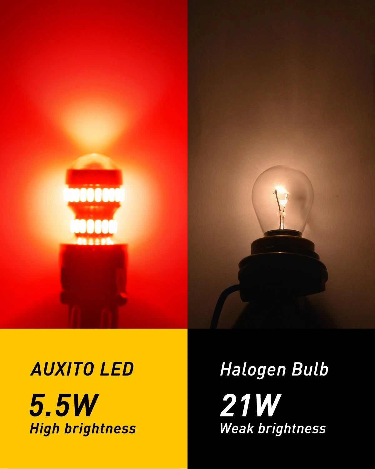 Pair of 3157 Red LED Rear Turn Signal Bulbs for Make Model