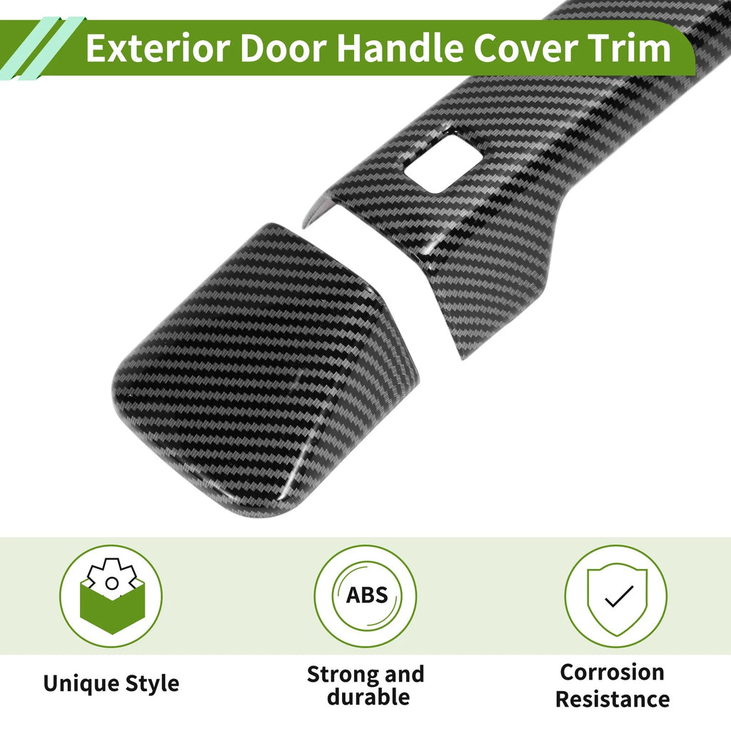 Exterior Door Handle Cover Trim for Ford Bronco (2021–2025) Carbon Fiber Black ABS