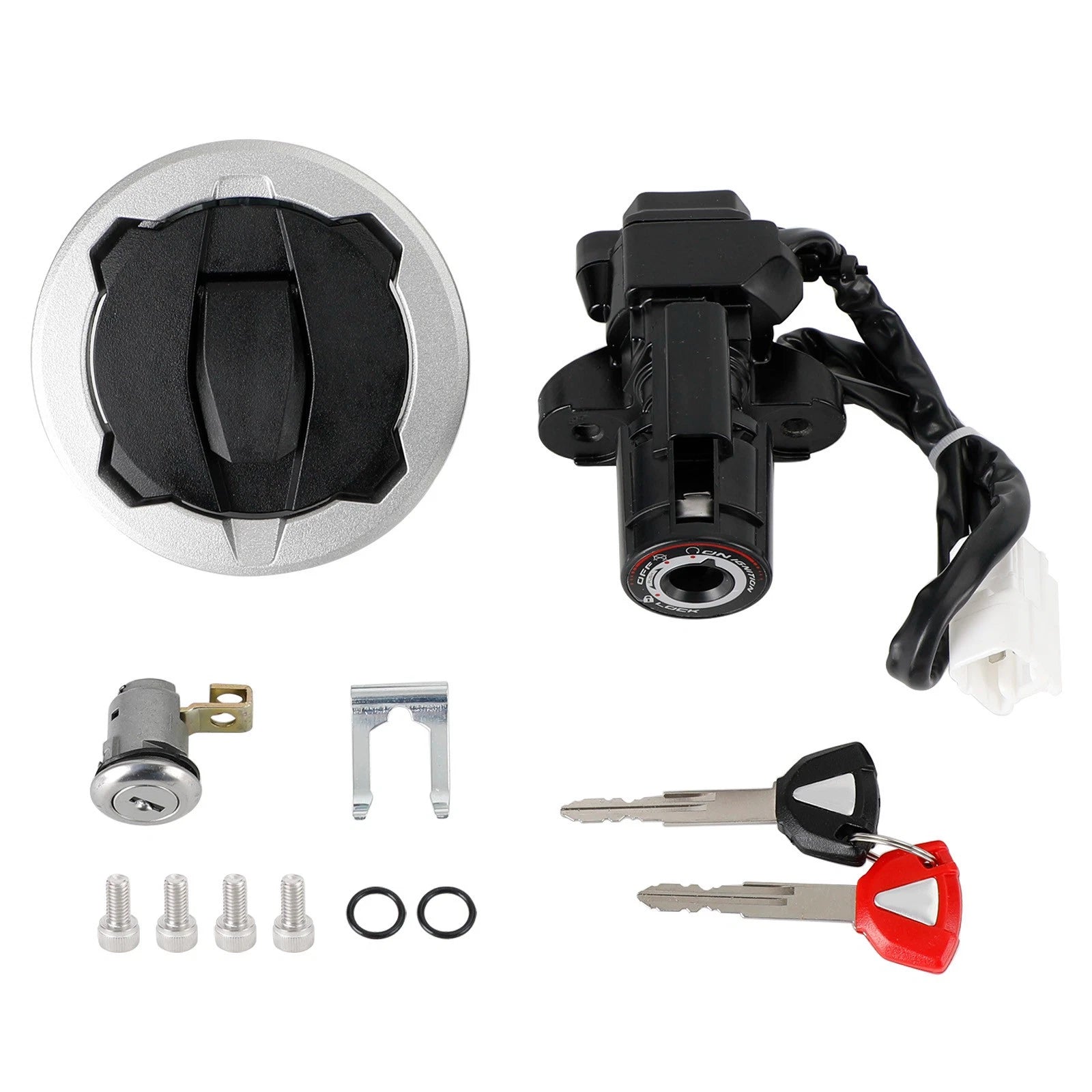 Ignition Key Switch Tank Cap Seat Lock Set for Kawasaki Ninja 400 Z400 (2018–2023)