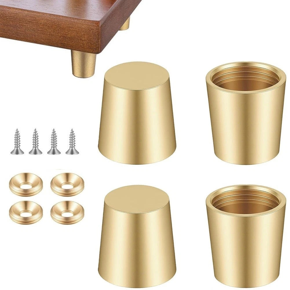4X Brass Cutting Board Stabilisers with Non-Slip Pads for Display Tray