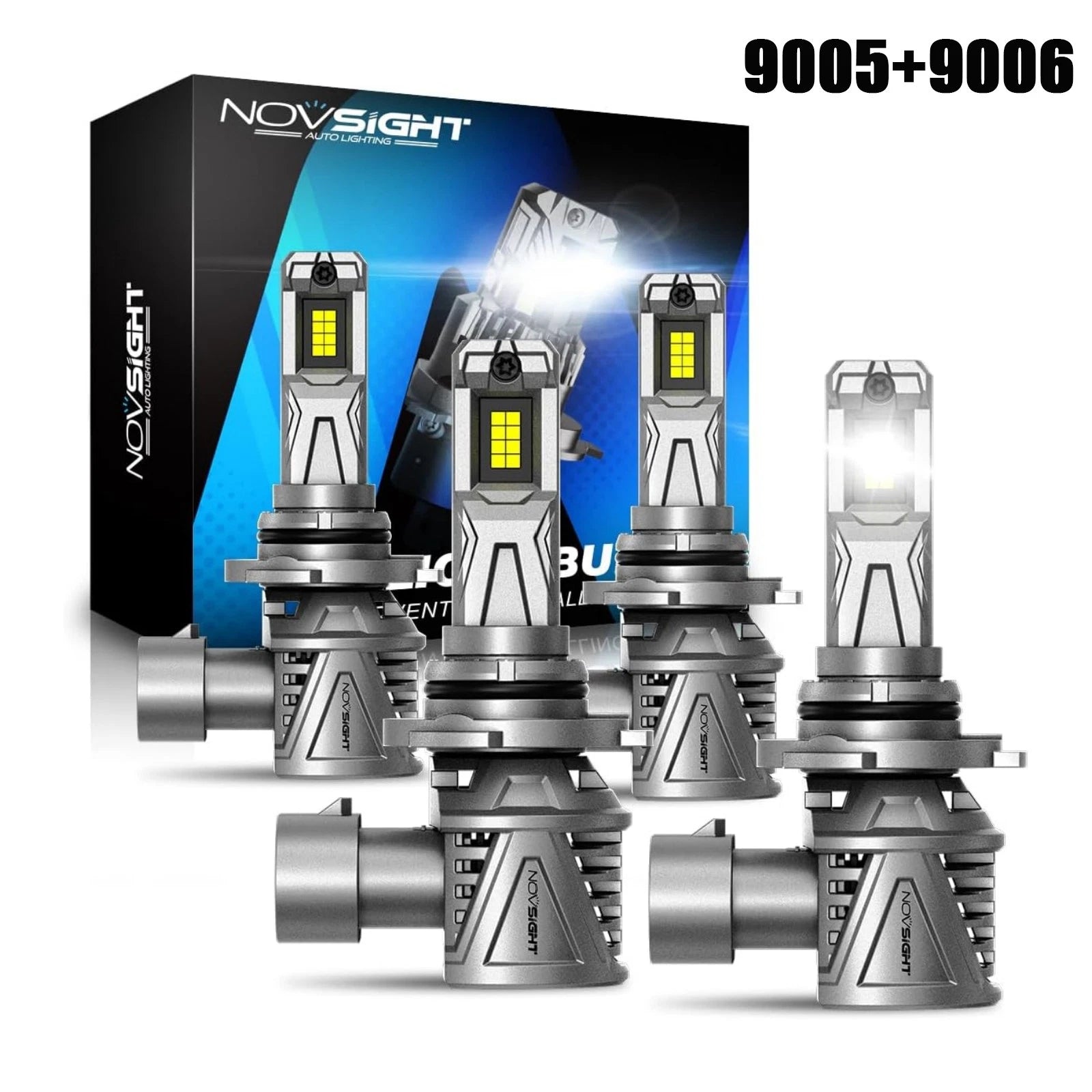 2X NOVSIGHT 9005 9006 LED Headlight Kit Combo Bulb 6500K for High Low Beam