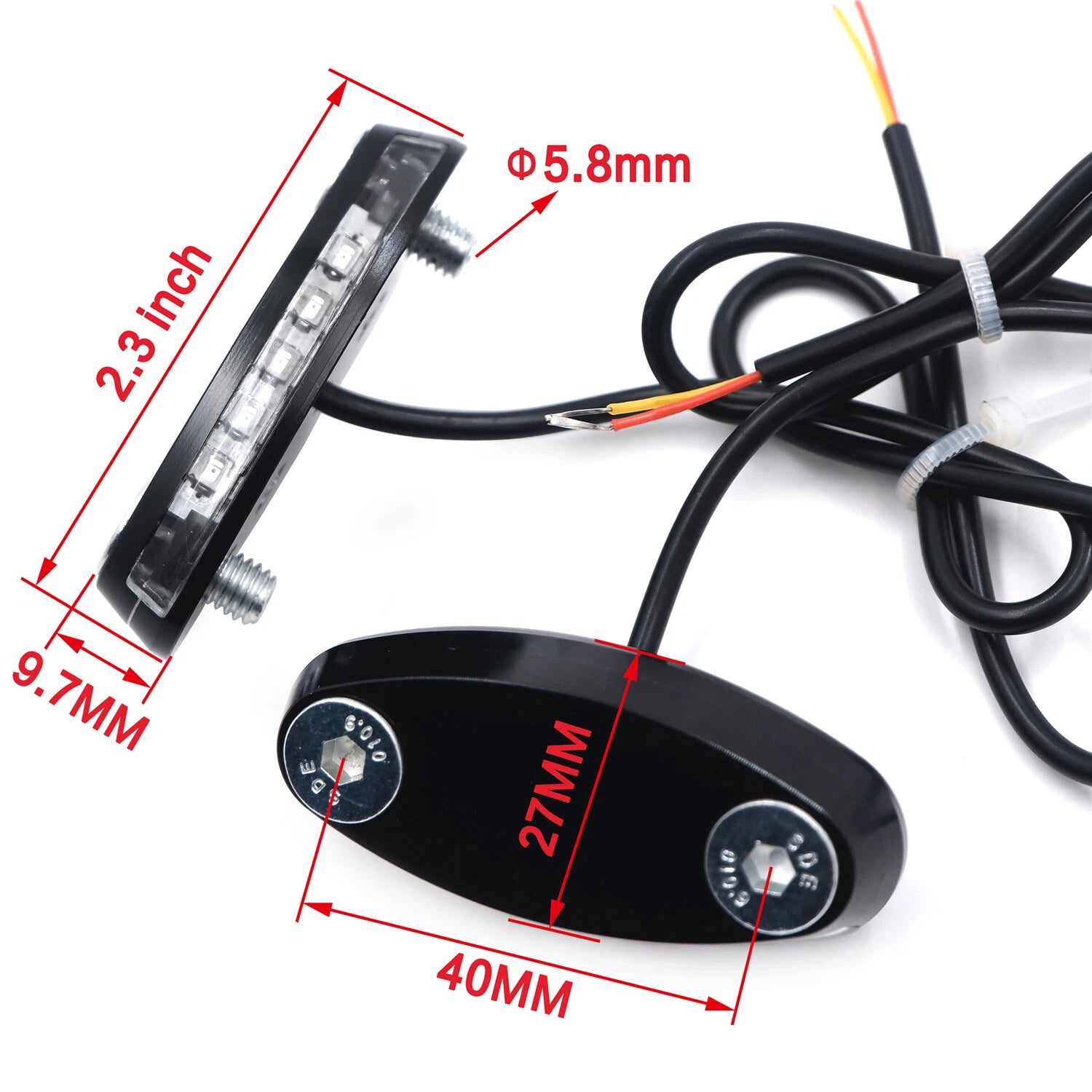 Black Mirror Block Off Base Plate LED for Honda CBR 900RR 929 (2000–2003)