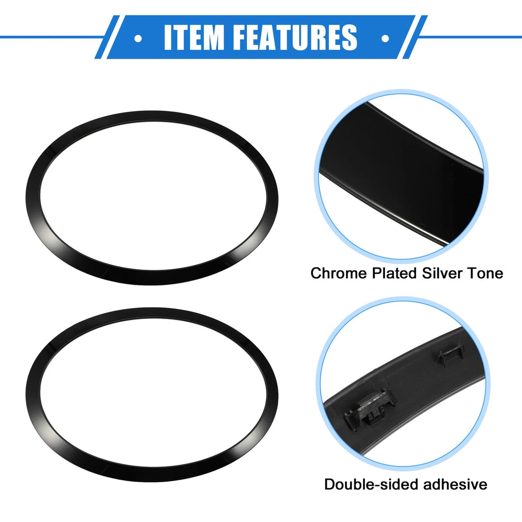 Pair Front Side Headlight Trim Rings for BMW Mini F55 F56 F57 (2014–2021) Black