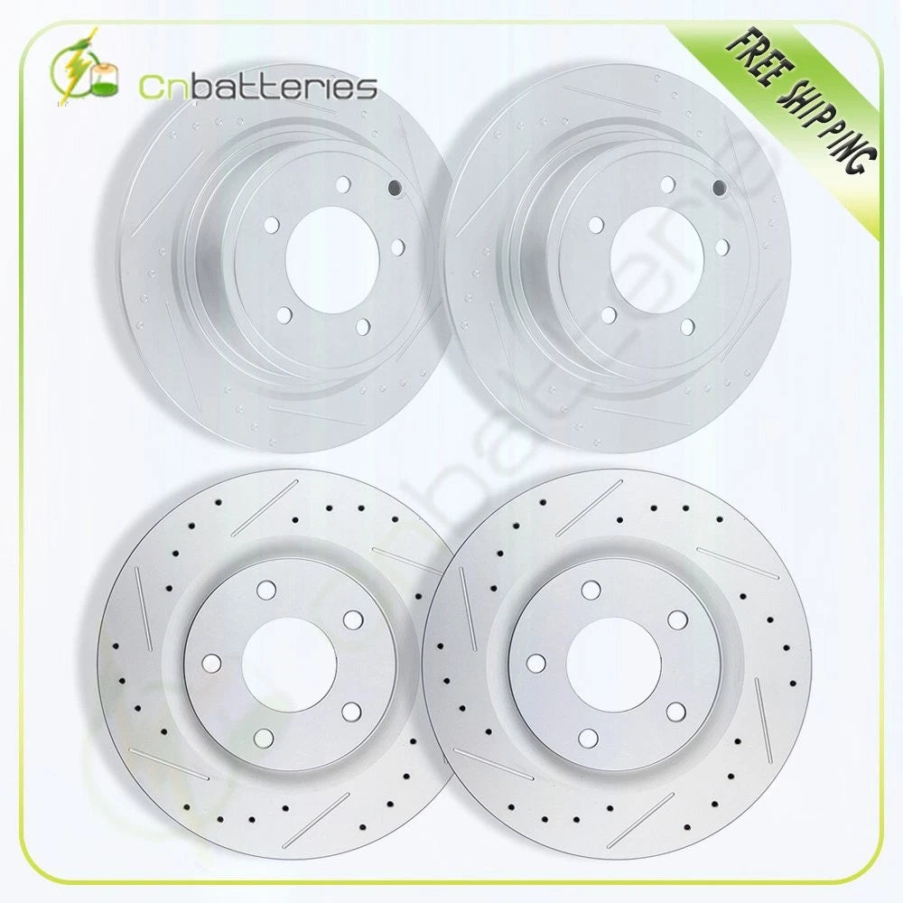 Front & Rear Brake Discs Rotors for Chrysler 200 (2011–2014) & Sebring (2007–2010) Drilled