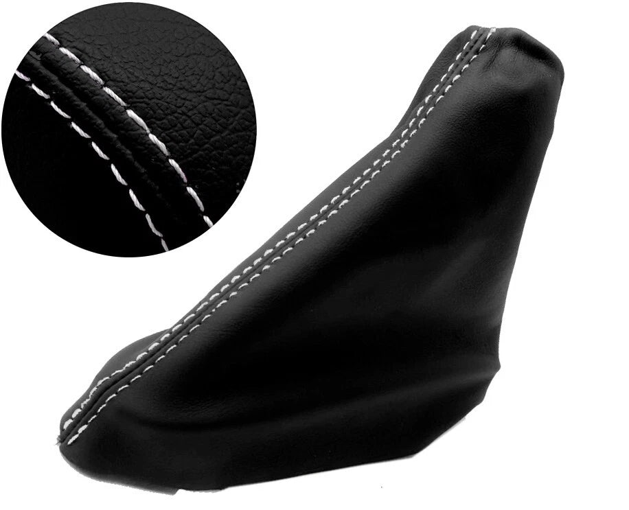 E Brake Boot Cover for Ford Focus (2000–2007) White Stitch Leather