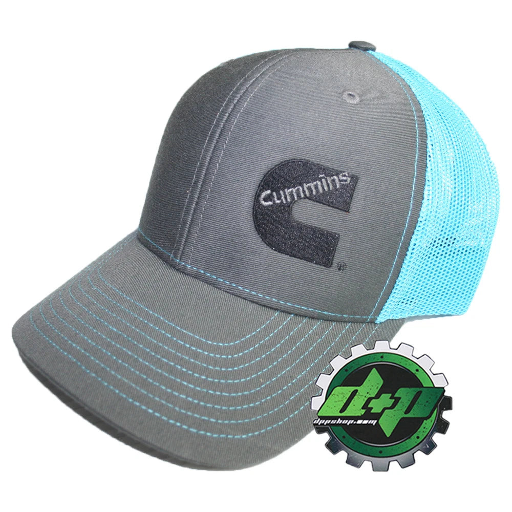 Cummins Trucker Hat Snapback Mesh Blue Black Teal