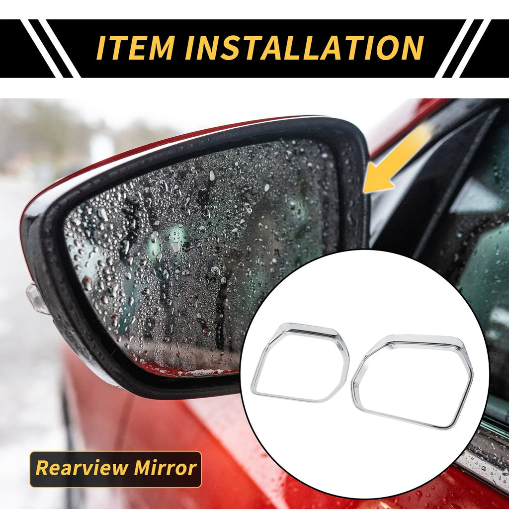 1 Pair Rearview Mirror Rain Eyebrow Trim for Toyota Tundra (2022–2024)