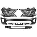 Set of 2 Black Clear Headlights for Ford Ranger XL XLT (2019–2023)