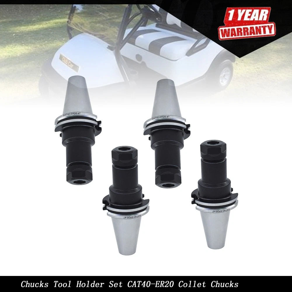 Set of 4 Collet Chucks for CAT40 ER20 (4" Long)