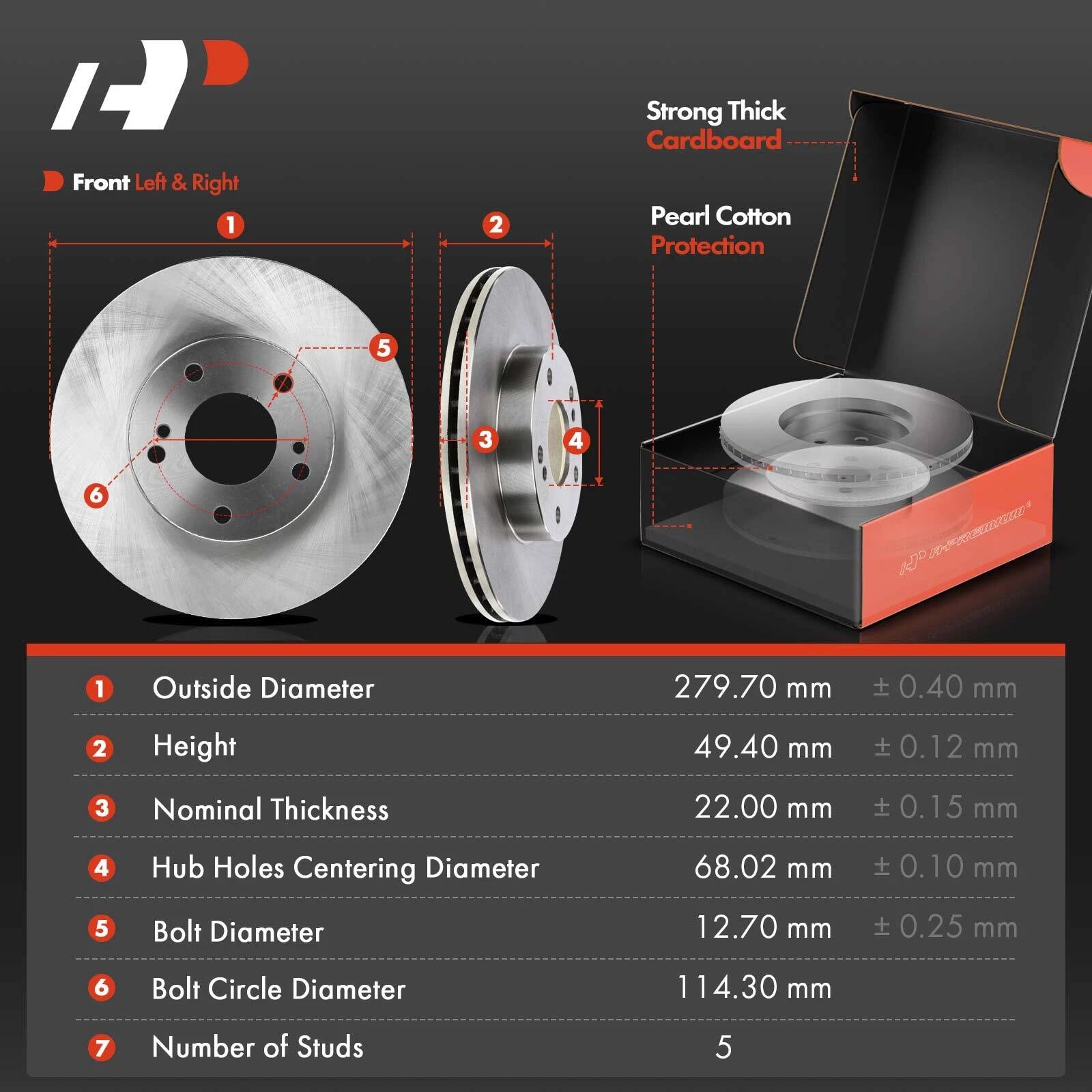 Front Brake Rotor and Pad Set for Nissan Maxima