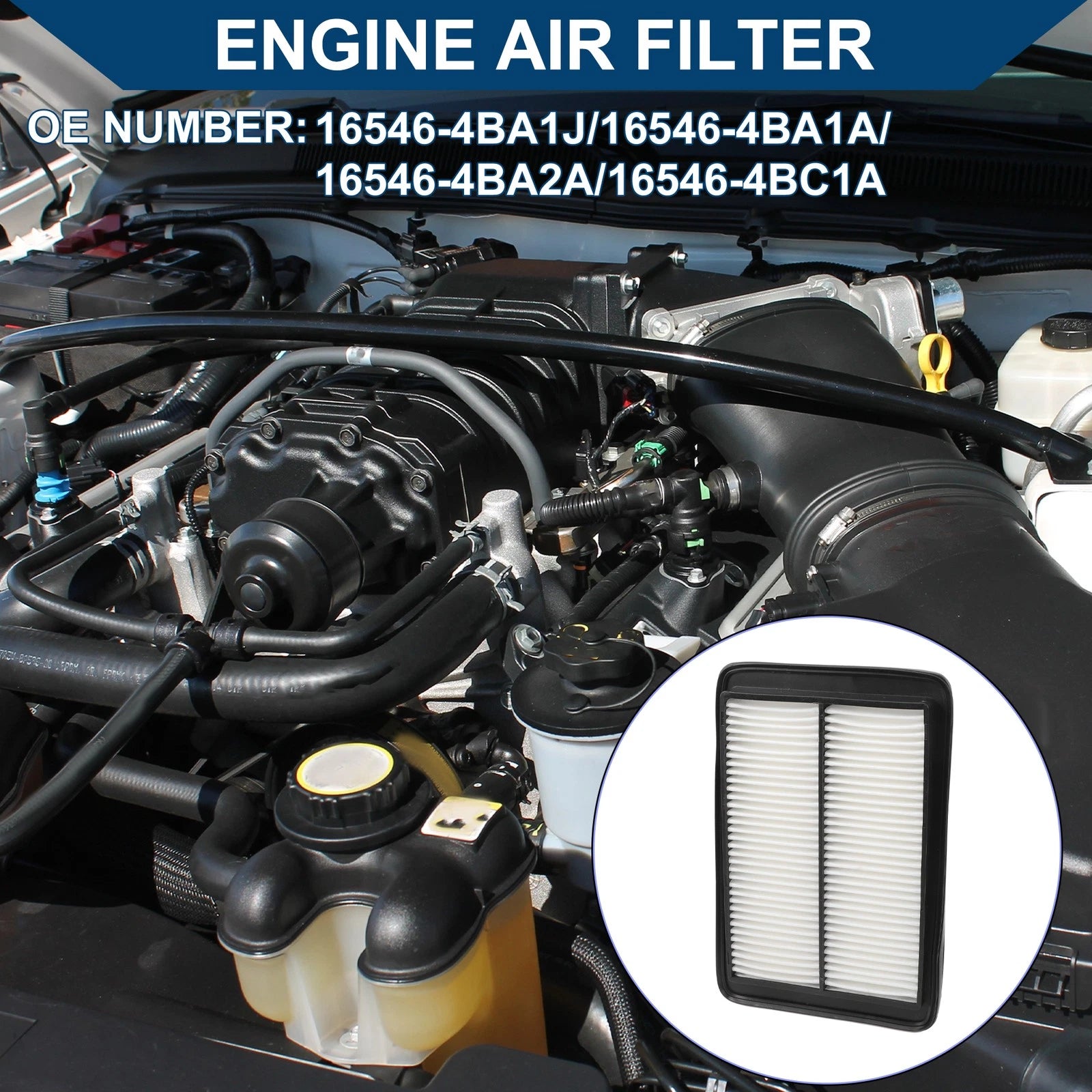 Engine Air Filter No. 165464BA1A for Nissan Rogue 2.0L 2.5L (2014–2020)