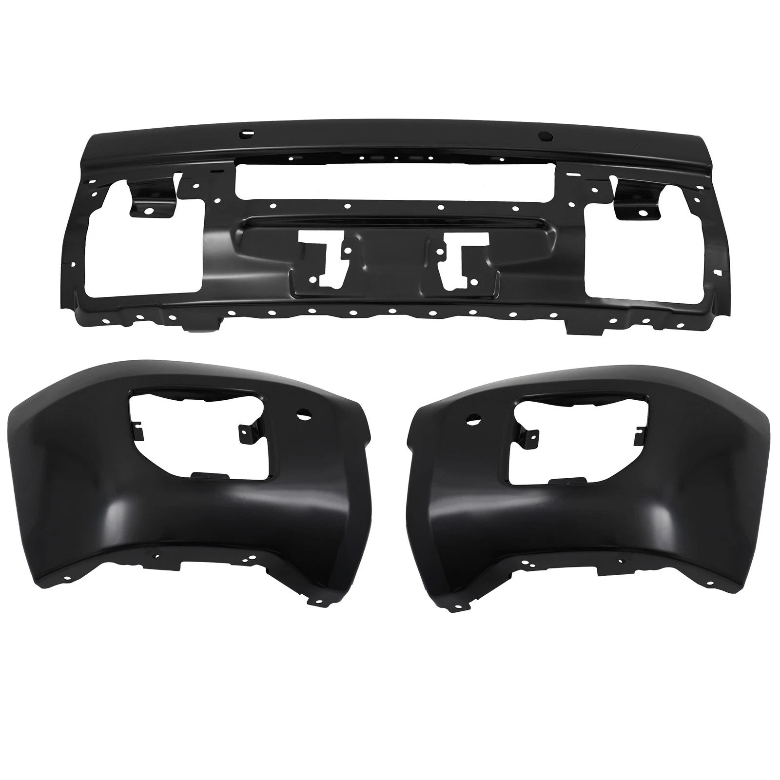 Front Bumper Face Bar for GMC Sierra 2500HD (2015–2019) W/ Sensor Holes, Black