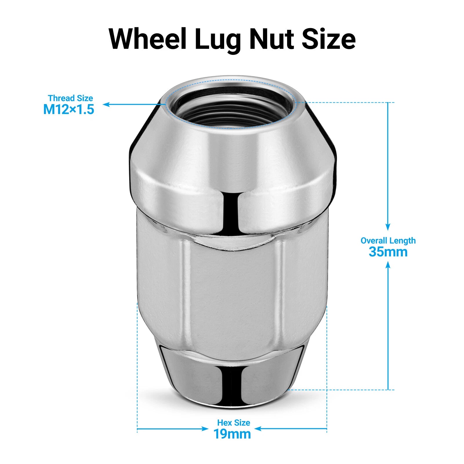 Acorn Lug Nut for Ford Bronco Escape Focus Fusion (2000-2007)