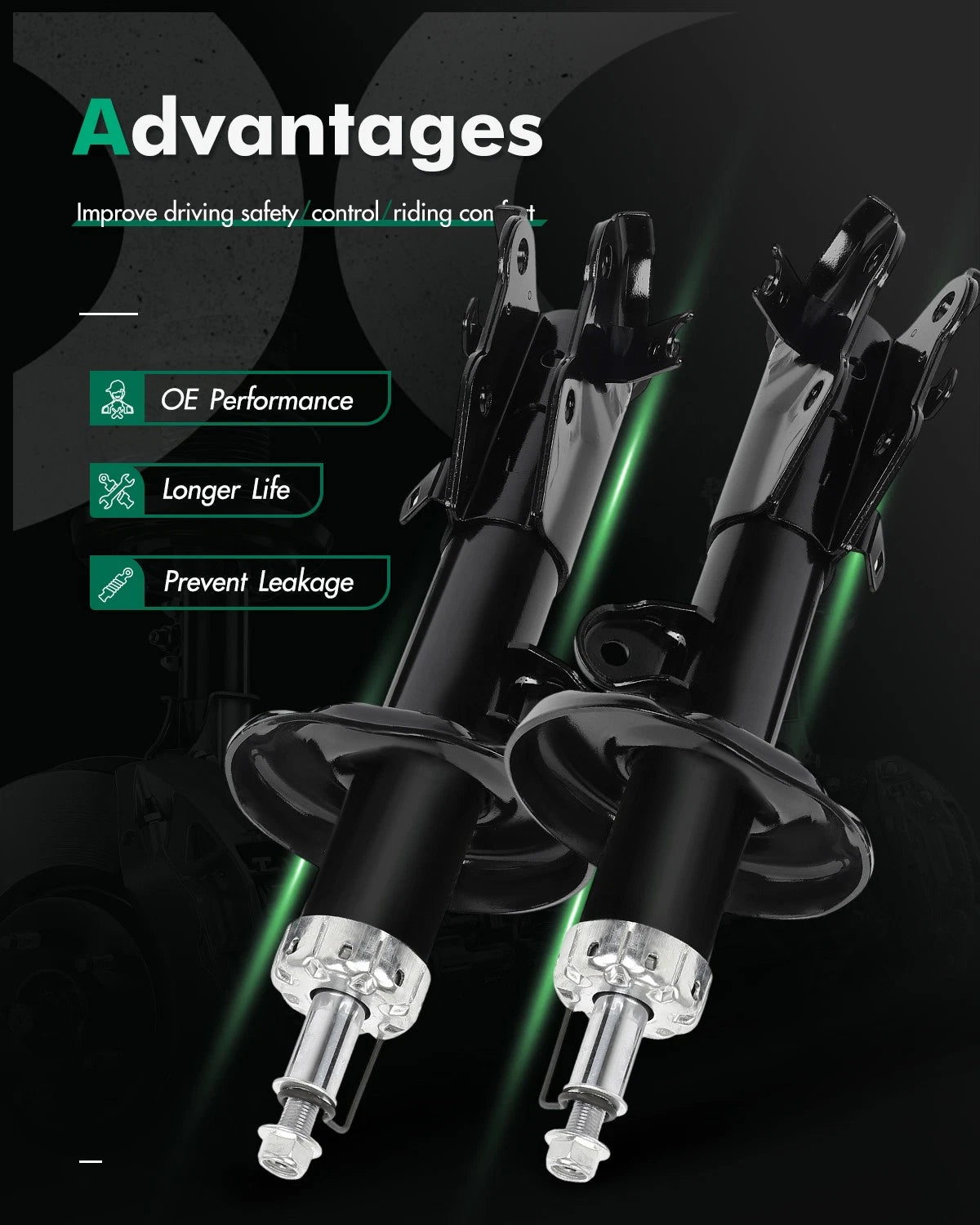 Front Pair Shocks Struts for Honda Civic Coupe (2012) - Drive & Passenger Side