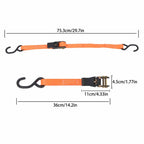 Set of 2 Heavy Duty Ratchet Straps for Secure Tie Downs (2400 lbs)