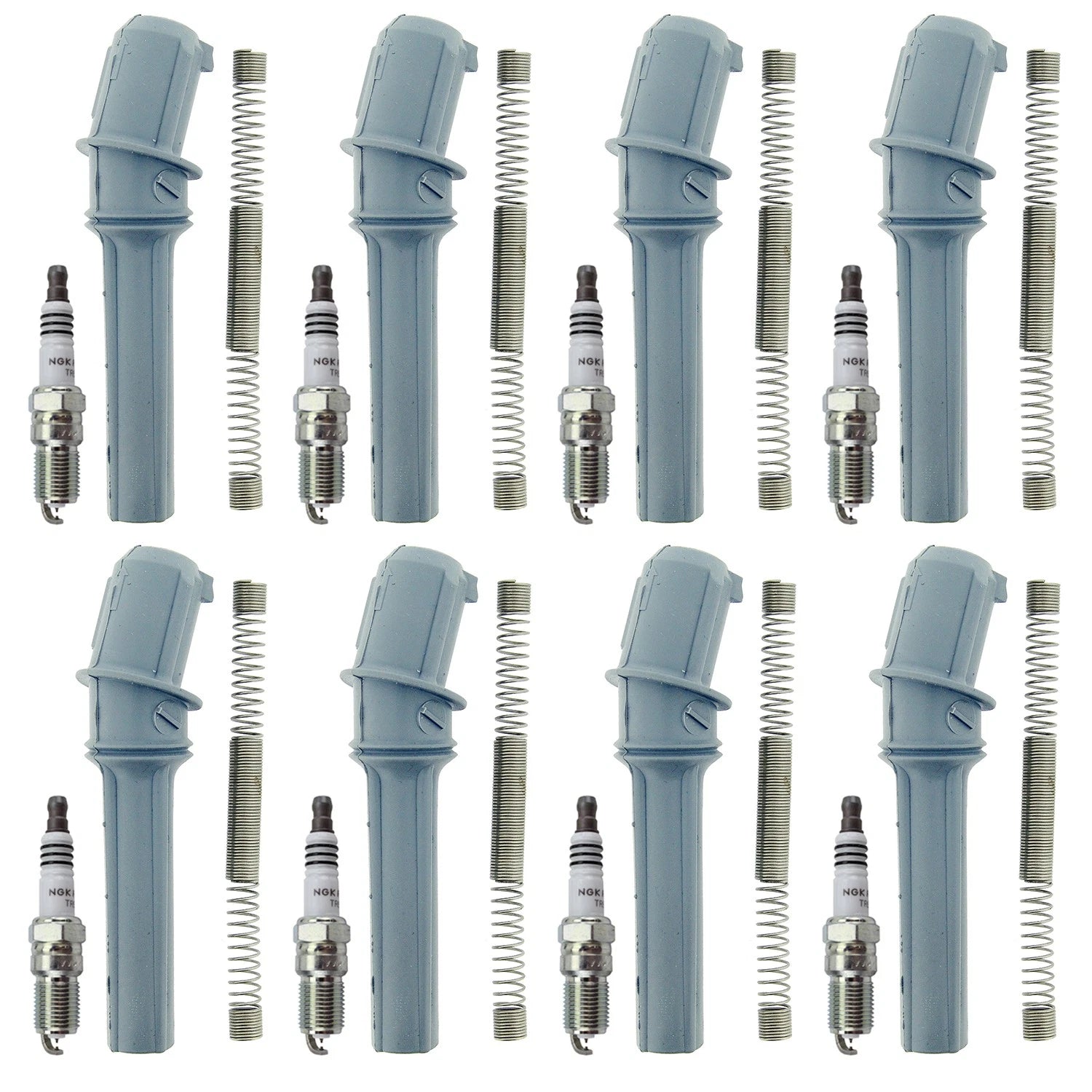 Set of 8 NGK Ruthenium HX Spark Plugs & Coil Boots for Mercury Mountaineer (1997–2001)