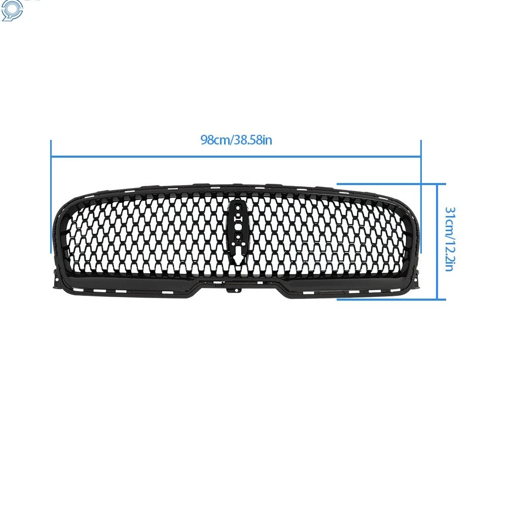 Front Grille for Lincoln Continental (2017-2020) Gloss Black with Camera Hole