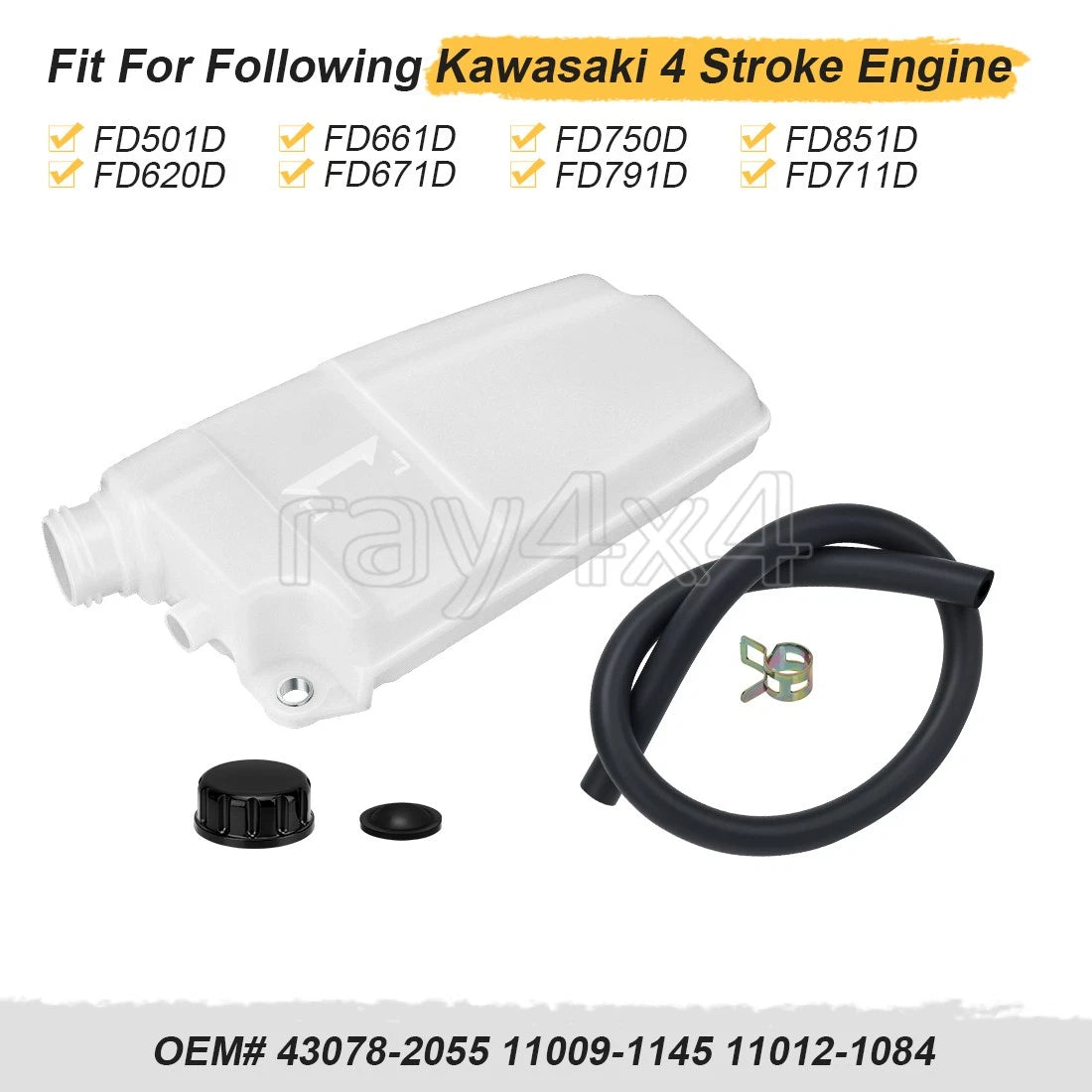 Coolant Reservoir Cap for Kawasaki FD501D FD620D FD661D FD671D FD750D (–) 43078-2055