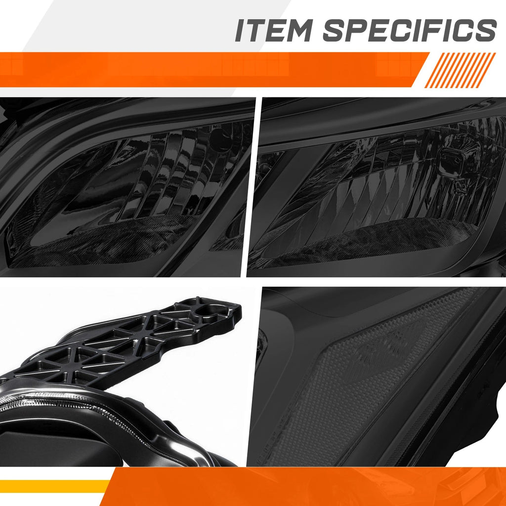 Headlight for Chevy Traverse (2013–2017) OE Replacement Smoked Housing Clear Corner