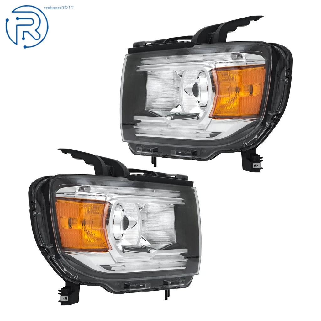 2X Halogen LED DRL Projector Headlights for GMC Canyon (2015–2022)