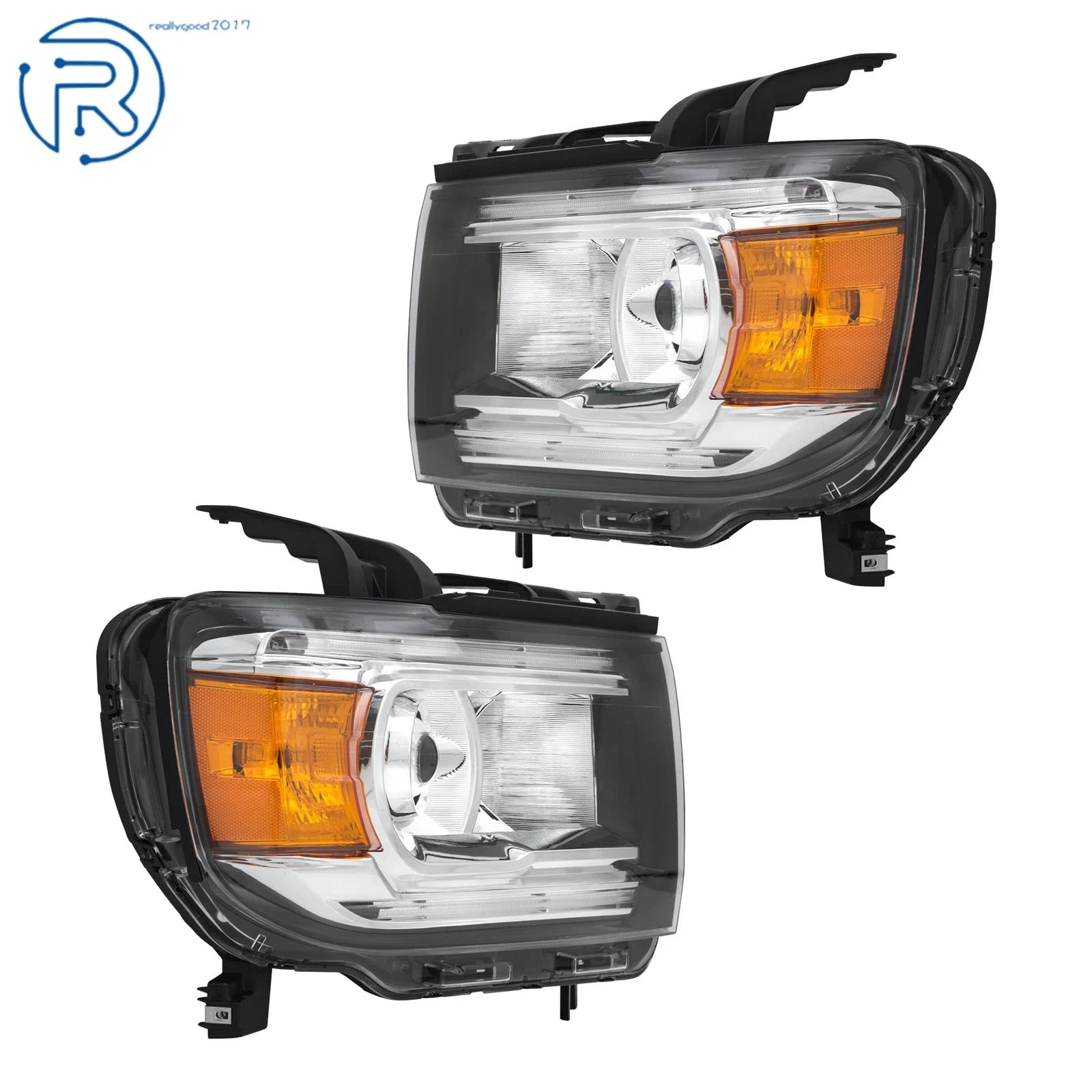 2X Halogen LED DRL Projector Headlights for GMC Canyon (2015–2022)