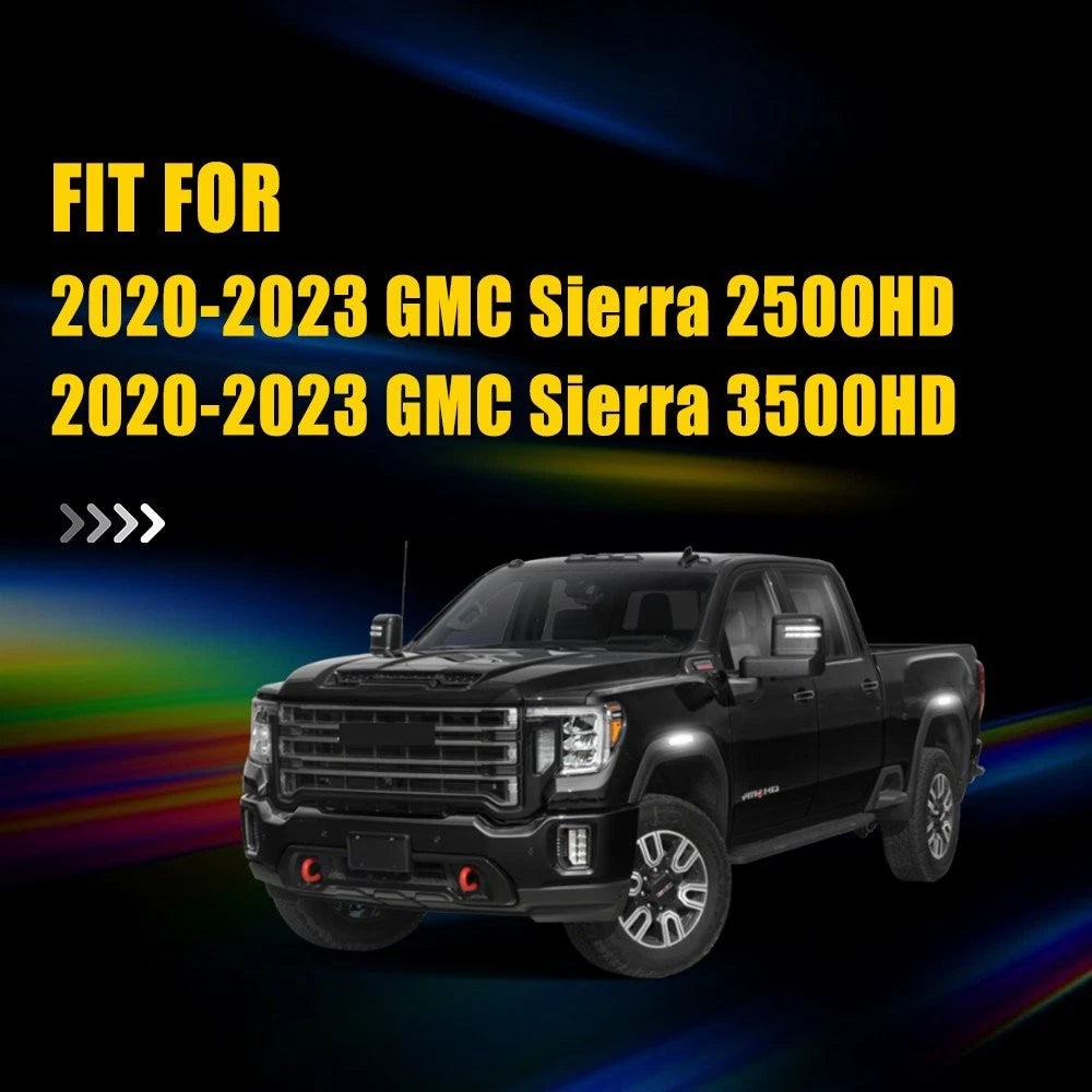 4X White LED Side Marker Lights for GMC Sierra 2500HD 3500HD (2020-2023)