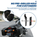 Black Hard Saddle Bags for Harley Softail, Yamaha XV SR (Fits )