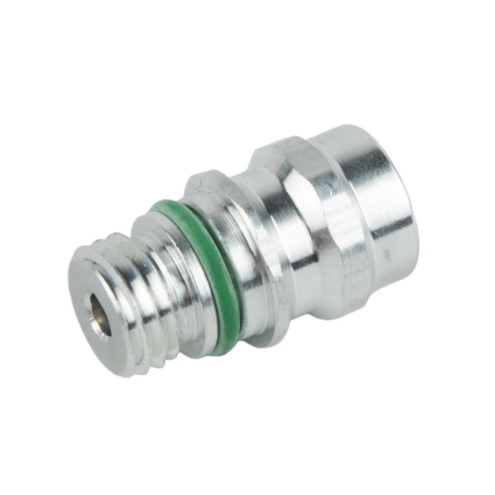 R-134a High Side Port Adapter with 1.5" Thread and Replaceable Valve Cores