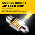 2X LED Festoon Interior Dome Light Bulb for Universal Vehicles (31MM)