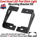 Cowl Hood LED Pod Ditch Light Mount Bracket for Ford Explorer Ranger (1991–2011)