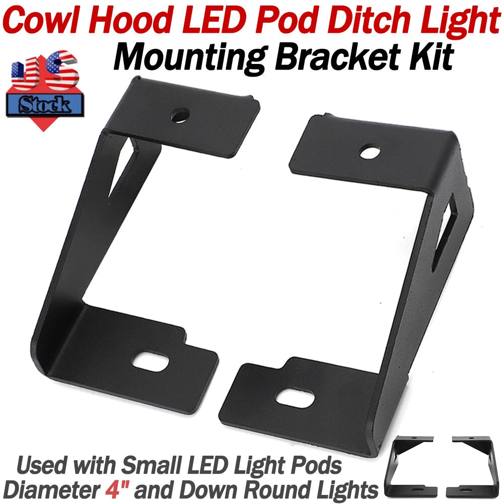 Cowl Hood LED Pod Ditch Light Mount Bracket for Ford Explorer Ranger (1991–2011)