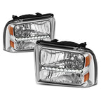 LED DRL Headlight Chrome Housing Amber Corner Lamps for Ford Super Duty (2005–2007)