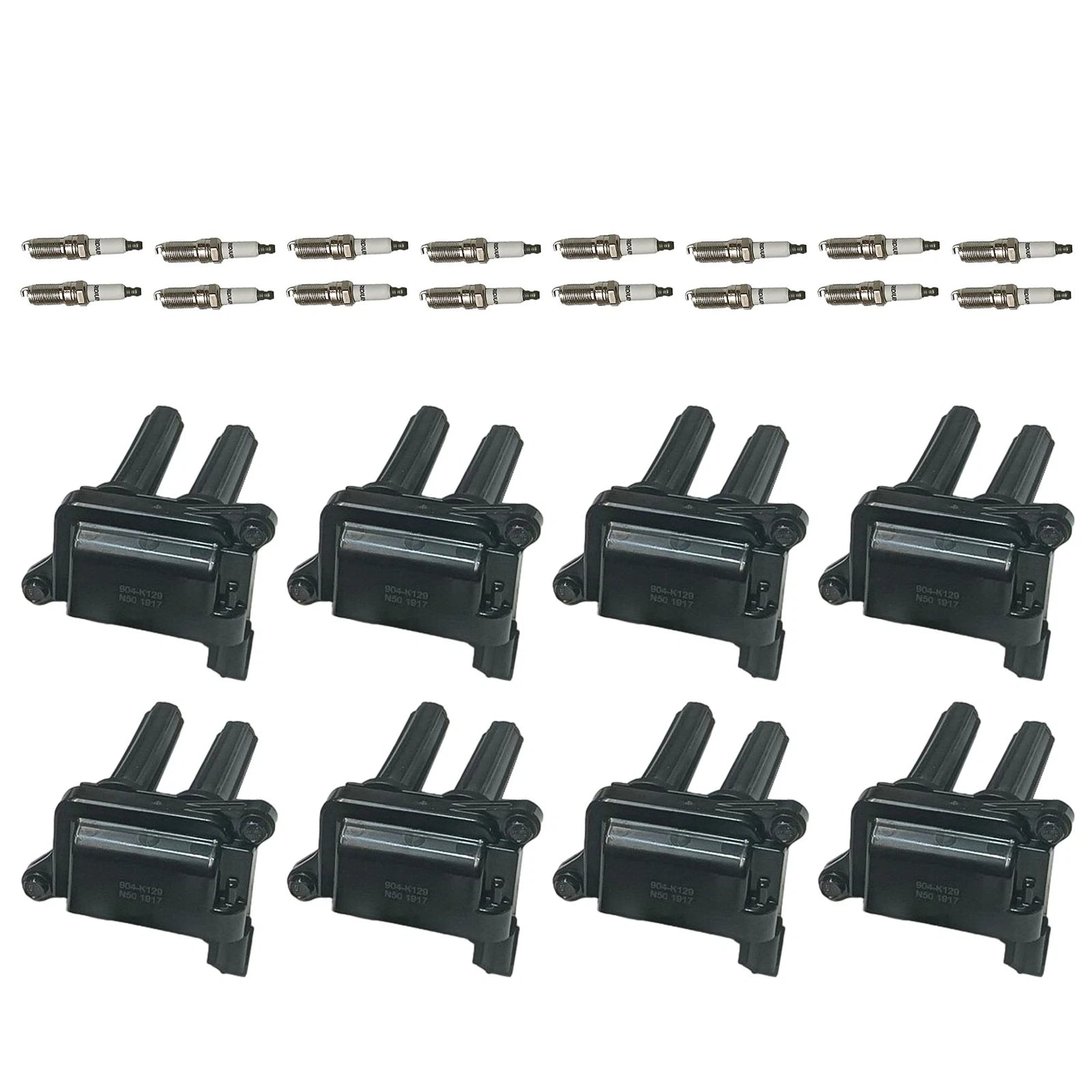 Set of 8 Ignition Coils & 16 Iridium Spark Plugs for Jeep Dodge Ram V8 (2002–2021)