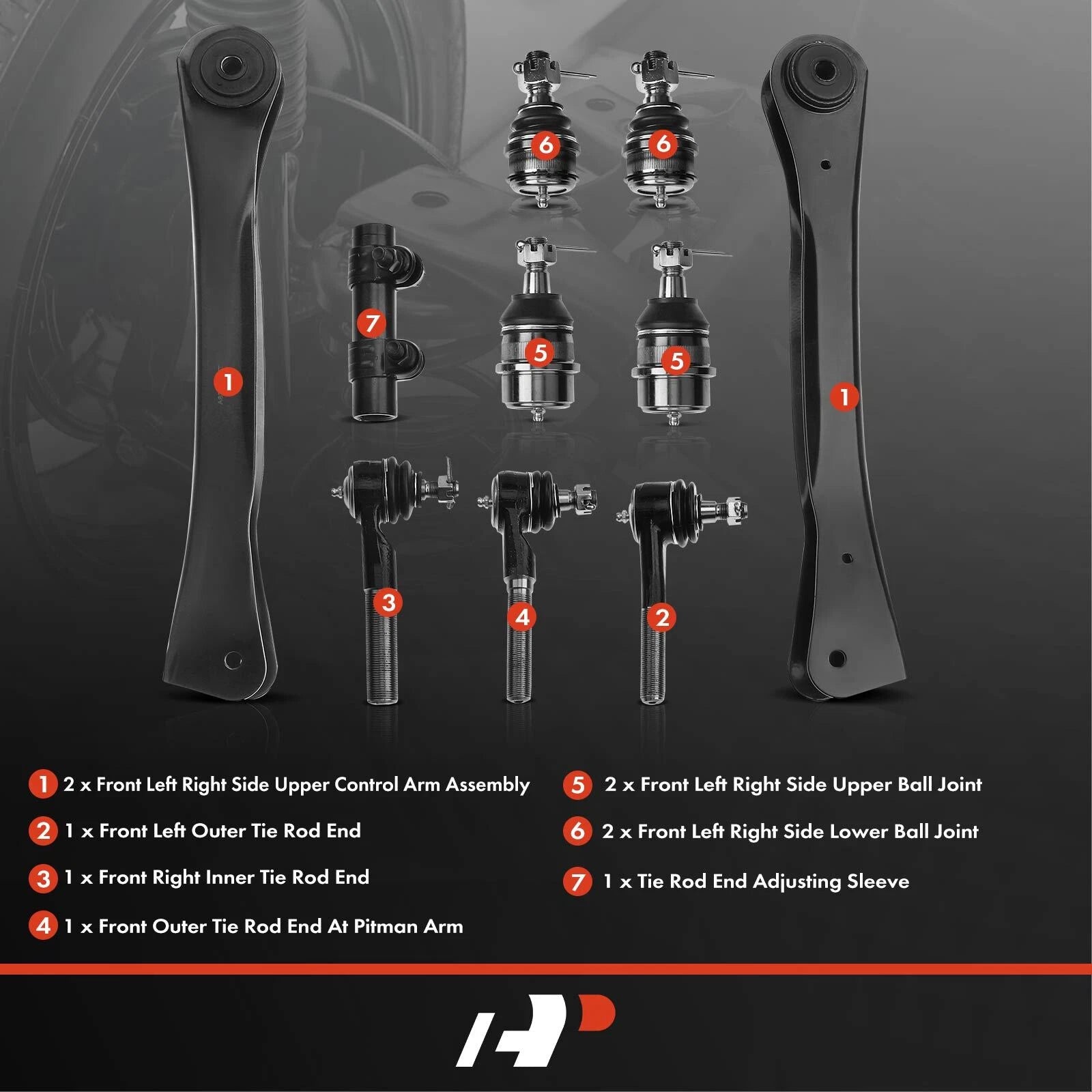 10x Front Upper Control Arm Ball Joint for Jeep Grand Cherokee (1993–1998)