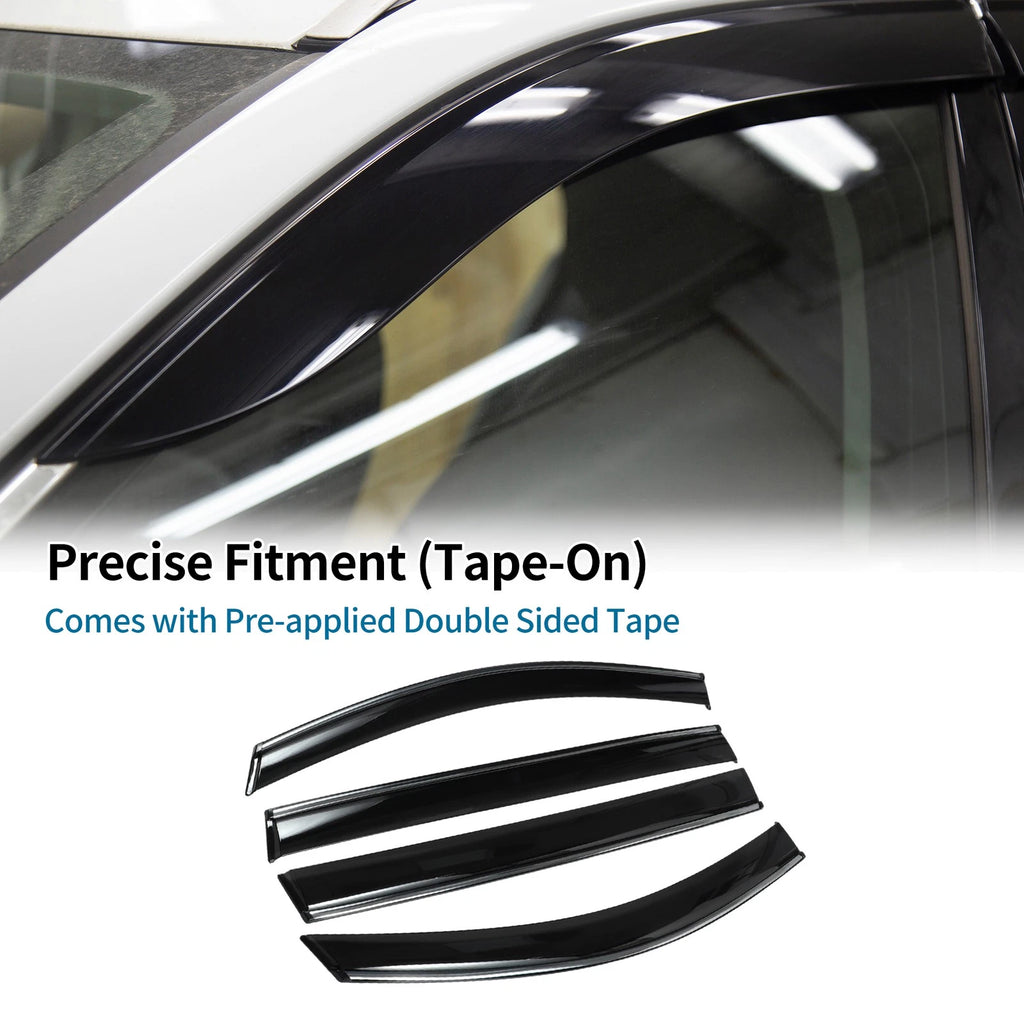 Set of 4 Window Deflectors for Toyota Sienna (2021) - Black Vent Visors