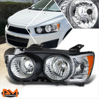 Left Driver Side Headlight Lamp for Chevy Sonic (2012–2016) OE Style Black Bezel